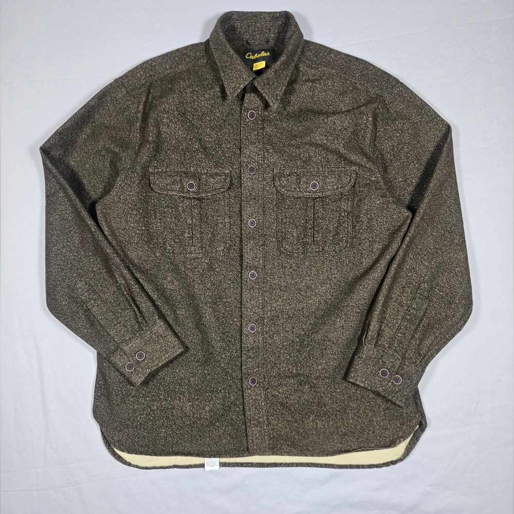 Cabela's Brown Heather Heavy Flannel Button-Up Shirt Mens L

This Cabela's shirt